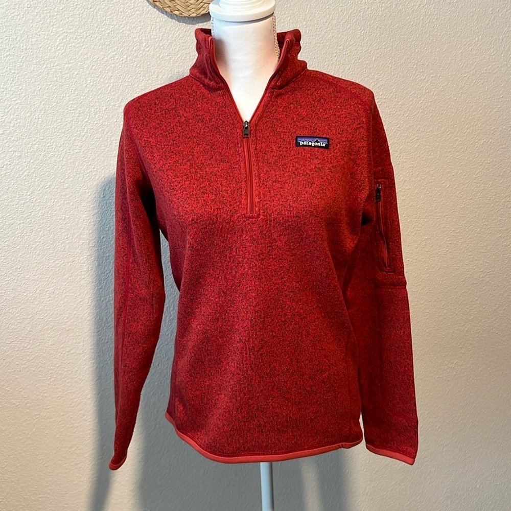 Patagonia Red Quarter-Zip Fleece Pullover